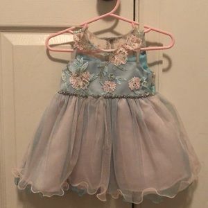 Princess dress with floral embroidery and beading